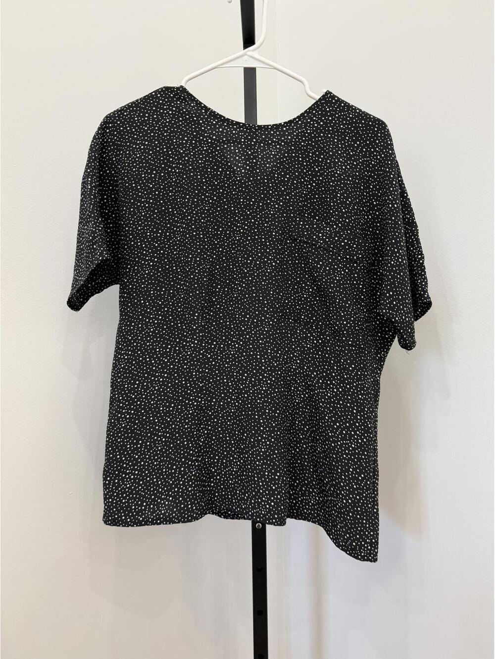Vintage Wyndham Collection Black and White Polka Dot Blouse Size S